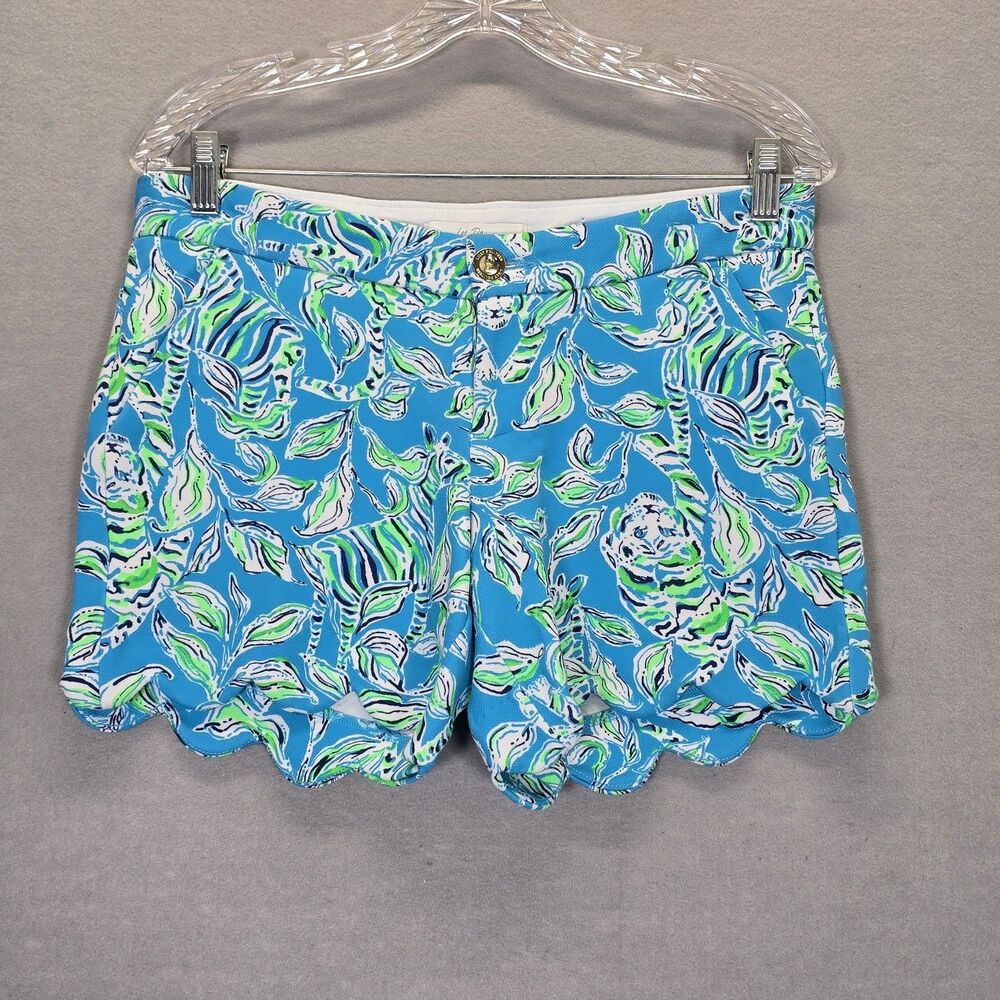 Lilly Pulitzer Buttercup Knit Short Turquoise Oasis Outta Line Size 4 (32 X 5 )